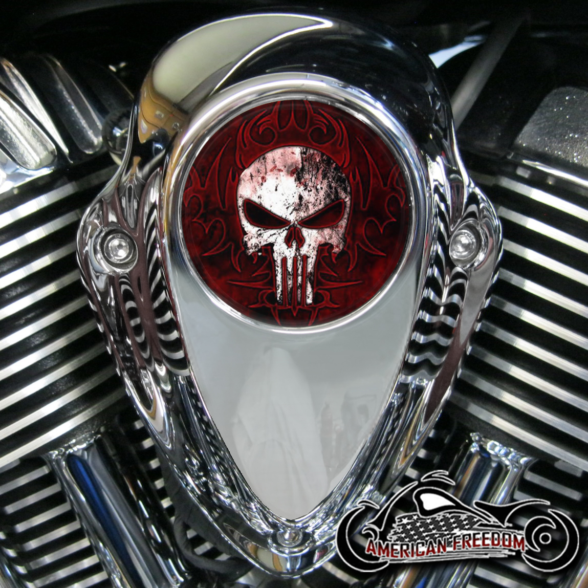 Indian Thunder Stroke Horn Insert - Punisher Red Tribal